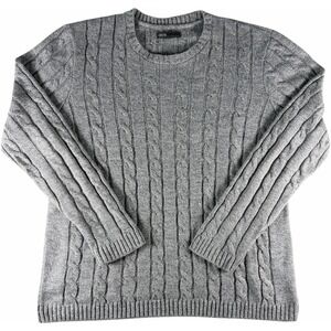 ASOS Gray Cable Knit Sweater Large‎ Mens Crewneck Classic Winter Pullover